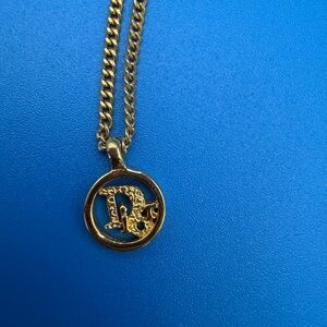 Gold Christian Dior Pendant Necklace. New clasp